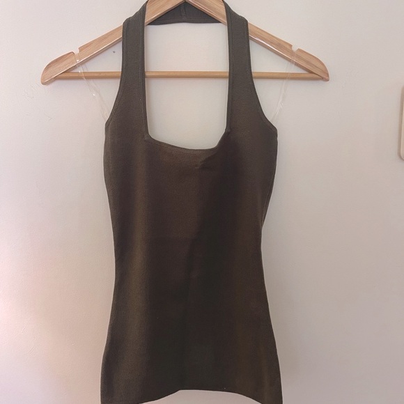 Simons Olive Knit Halter - Picture 1 of 4